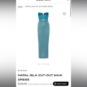 Baobab Natal Isla Cut-Out Maxi Dress in Blue